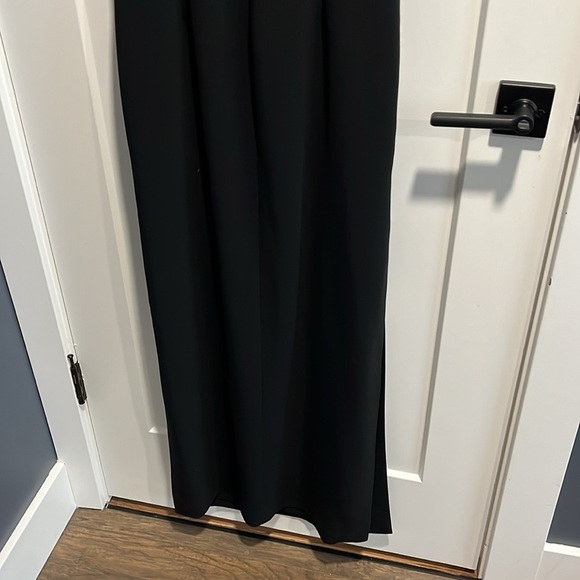 Andrea Polizzi for Rex Lester Black Column Gown With Rhinestone Zipper Sides - Picture 8 of 11